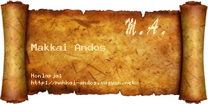 Makkai Andos névjegykártya
